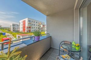 Balkón alebo terasa v ubytovaní Apartament LUX