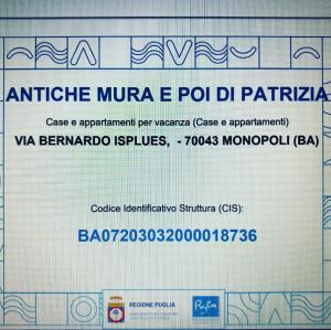 uno schermo con una carta di visto di Casa Vacanze Antiche Mura E Poi a Monopoli