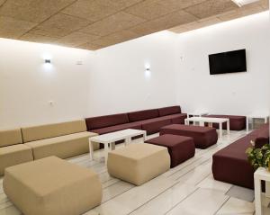A seating area at Broz Hostel