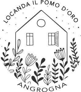 Locanda il Pomo d'Oro في توري بليش: a vector illustration of a house with the words venzuelania il ponovo
