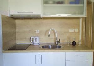 a kitchen with a sink and a counter top at Villa Promajna 5 in Promajna +80 photos