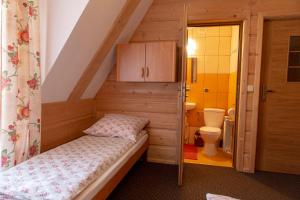 Kleines Zimmer mit einem Bett und einem WC in der Unterkunft MC82 - Anna Łukaszczyk in Małe Ciche + 155 Fotos