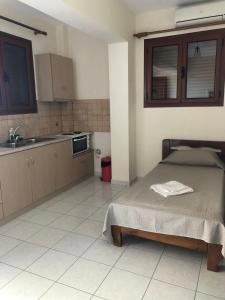 Kuchyň nebo kuchyňský kout v ubytování Savvas Apartments