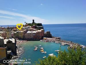a view of a harbor with boats in the water at Affittacamere Benedetta e Isabelle in Vernazza