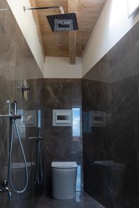 a bathroom with a shower and a toilet at SPIRIT of the MOON in Brescia