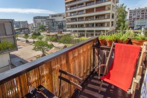 Balcon ou terrasse dans l'établissement Appartement idéal en plein centre ville proche lac