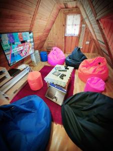 Sjónvarps- og/eða afþreyingartæki á Log cabin Uvac (Vikendica Saponjic)