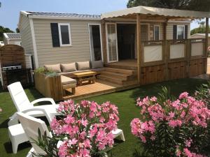 Zahrada ubytování MOBIL HOME camping le Mar Estang bord de plage