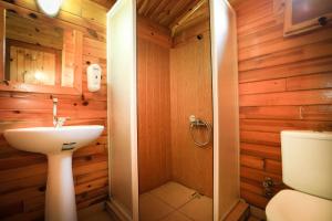 ケメルにあるOranj Ranch Hotelのバスルーム(トイレ、洗面台、シャワー付)