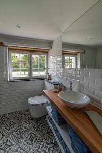 een badkamer met wastafel en toilet bij Niels in Nieuwpoort