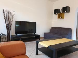 Televízia a/alebo spoločenská miestnosť v ubytovaní B6 Apartman