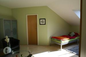 Katil atau katil-katil dalam bilik di Freundlich helles Appartment
