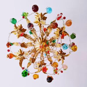 a chandelier made out of colorful glass beads at Ca' San Vio in Venice