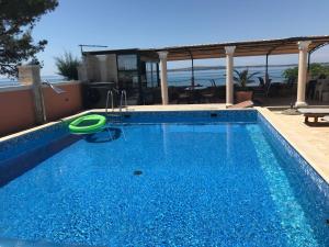 a swimming pool with a frisbee in the middle at Apartment Valerija in Privlaka