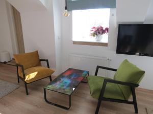 TV a/nebo společenská místnost v ubytování Apartmán Pod Synagogou