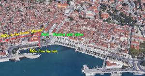 a map of a city with a bridge over a river at Top of the Tops Center Apartment, best sea view in town in Split