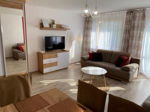 Televízia a/alebo spoločenská miestnosť v ubytovaní APARTAMENT MARTYNKA