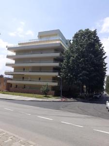a large building on the side of a street at Apartament Onix in Neptun