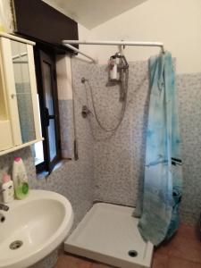 a bathroom with a shower and a sink at Casa Vacanze paradiso in Lamezia Terme