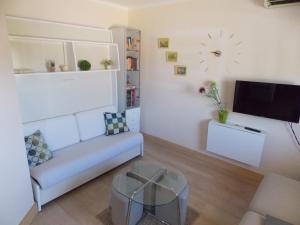 een woonkamer met een bank en een tv bij Warm Terrace Apartments in Zadar