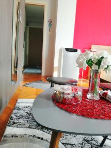 Posezení v ubytování Apartman Red wall