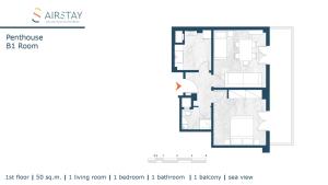 Plán poschodí v ubytovaní Penthouse & apartments by the Sea airport Airstay
