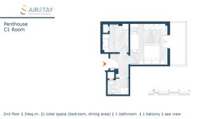 Plán poschodí v ubytovaní Penthouse & apartments by the Sea airport Airstay