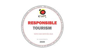 a label for a restaurant with the words responsive tourism at Suites Casa Cuesta del Agua in Granada