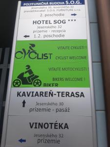 Certifikát, hodnocení, plakát nebo jiný dokument vystavený v ubytování garni Hotel S.O.G.* * *
