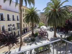 A garden outside Elegante Apartamento para 5 en el centro de Cáceres con wifi