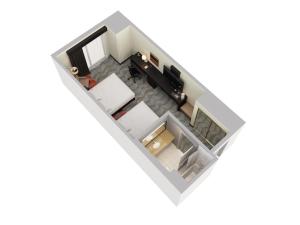a rendering of a floor plan of aominium at Holiday Inn Express & Suites Naples Downtown - 5th Avenue by IHG in Naples