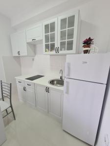 Kuchyň nebo kuchyňský kout v ubytování Apartmani Popivoda
