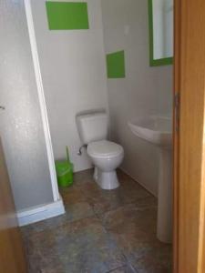 a bathroom with a toilet and a sink at Quinta Sul America in Moimenta da Beira