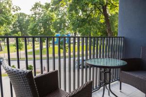 Balkón nebo terasa v ubytování Apartment Hotel Laisve