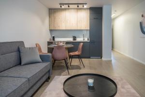 Kuchyň nebo kuchyňský kout v ubytování Apartment Hotel Laisve