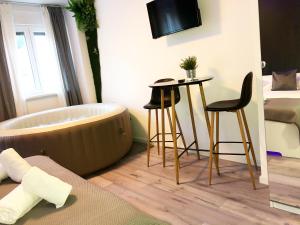 Televízia a/alebo spoločenská miestnosť v ubytovaní Apartment Zagreb Jacuzzi