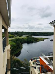 a view of a river from a balcony at Apartment 8, Clifden Bay Apartments in Clifden
