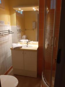 Koupelna v ubytování Home des Pins SARL