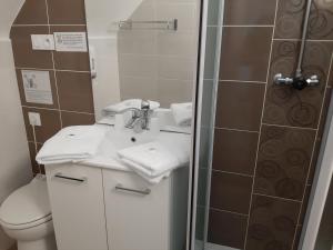 Koupelna v ubytování Home des Pins SARL