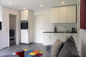 Kuchyň nebo kuchyňský kout v ubytování Cube-House Ferienhaus in Franken