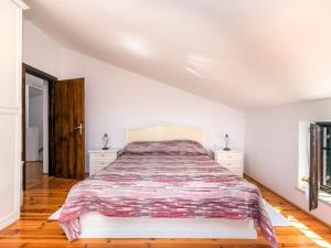 a bedroom with a bed and two night stands at Holiday Home Kušar by Interhome in Motovun