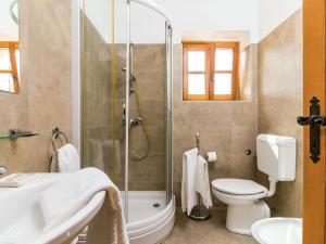 a bathroom with a shower and a toilet and a sink at Apartment Villa Sand-2 by Interhome in Stifanići
