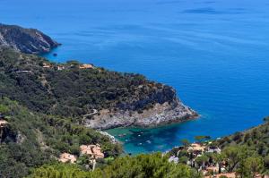 an aerial view of the amalfi coast at Boutique Hotel Torre Di Cala Piccola in Porto Santo Stefano