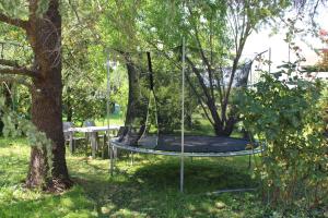 um trampolim num parque ao lado de uma árvore em B&B Airport Venice Diego em Tessera