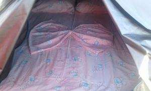 a pink dress with a flower design on it at Camping Jungle in Borsh in Borsh