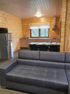 a room with a couch and chairs in a cabin at Donar cottage in Kuru