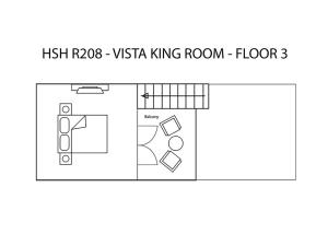 a floor plan of aixka king room floor at Heeren Straits Hotel in Malacca