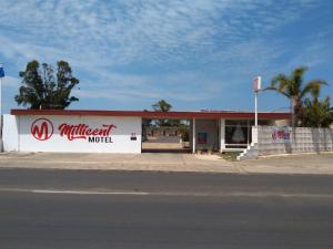 a mobil gas station on the side of a street at Millicent Motel in Millicent