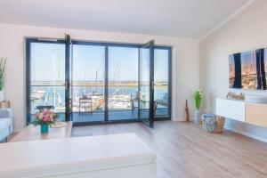 Ein Balkon oder eine Terrasse in der Unterkunft Yachtenkieker