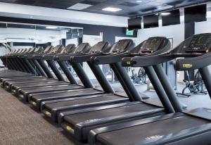 a row of treadmills in a gym at The Kingsley Hotel in Cork